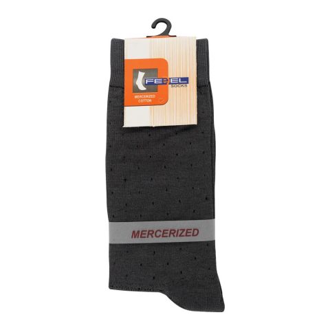 Feel Men's Mercerized Cotton Socks, Grey