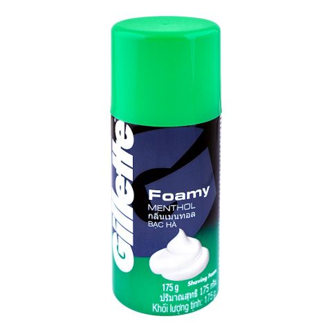 Gillette Foamy Menthol Shaving Foam, 175g