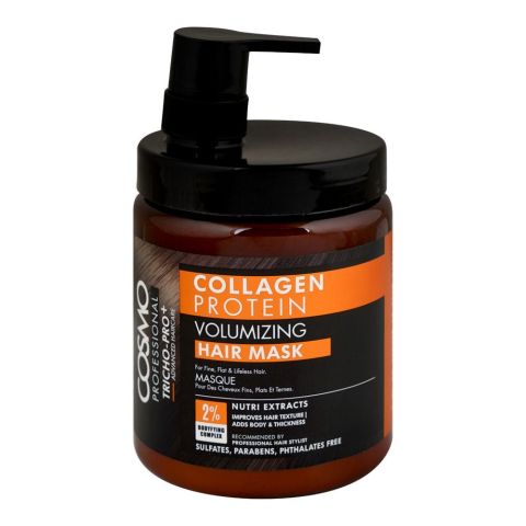 Cosmo Professional Collagen Protein Volumizing Hair Mask, Sulphate & Paraben Free, For Fine Hair, 1000ml