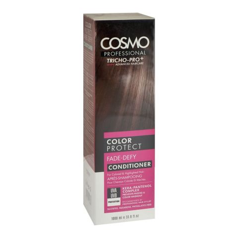Cosmo Professional Color Protect Fade-Defy Conditioner, Sulphate & Paraben Free, For Color Treated Hair, 1000ml