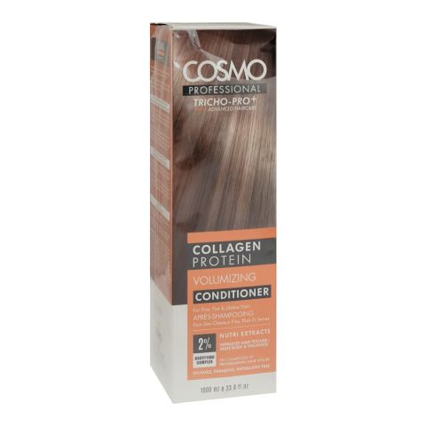 Cosmo Professional Collagen Protein Volumizing Conditioner, Sulphate & Paraben Free, For Fine Hair, 1000ml