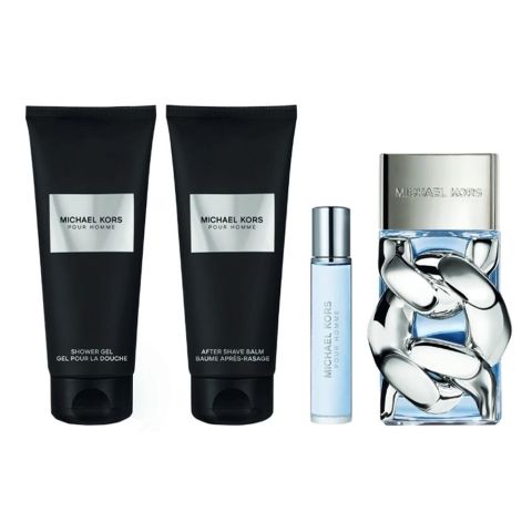 Michael Kors Pour Homme Gift Set: Eau de Parfum 100ml & 10ml+After Shave Balm+Shower Gel, For Men, 4-Pack