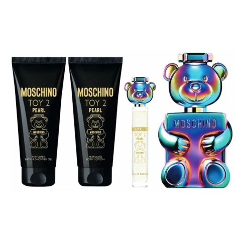 Moschino Toy Boy 2 Pearl Gift Set: Eau de Parfum 100ml & 10ml+Shower Gel+Body Lotion, For Men, 4-Pack