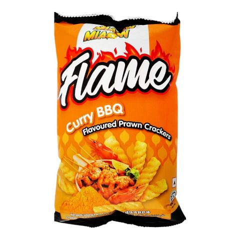 Miaow Miaow Flame Curry BBQ Prawn Crackers, 50g