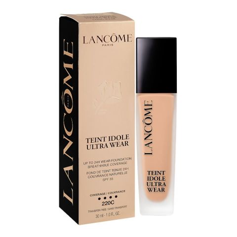 Lancome Paris Teint Idole Ultra Wear Liquid Foundation, SPF-35, Transfer-Free, 30ml,  220C 02 Lys Rose