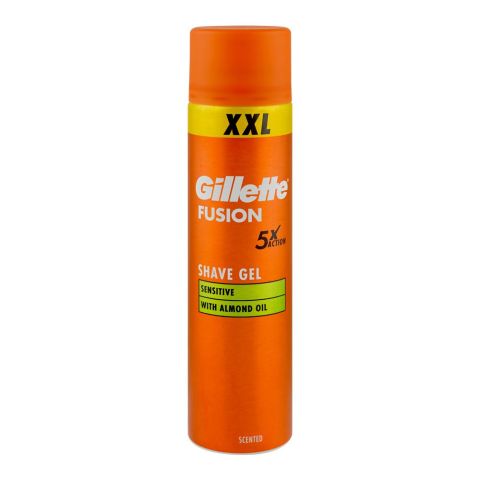Gillette Fusion Shave Foam with Almond Oil, 5x Action, For Sensitive Skin, XXL, 240ml