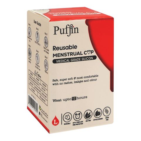 Puffin Reusable Menstrual Cup, Large