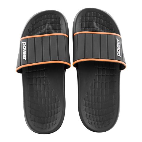 Bata Men's Rubber Slide Slippers, Black & Orange, 8712073