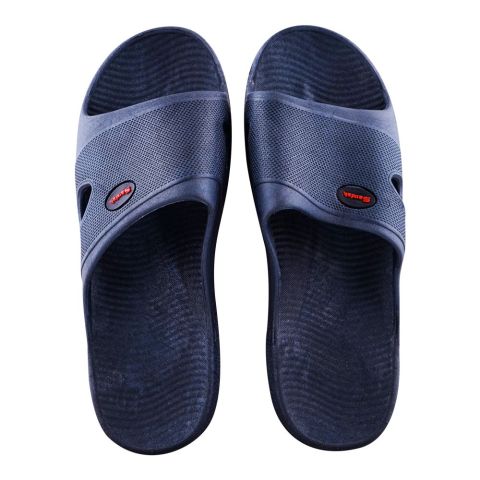 Bata Men's Rubber Slide Slippers, Navy Blue, 8729325