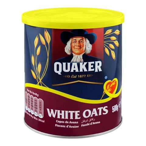 Quaker White Oats Brown Tin, 500g