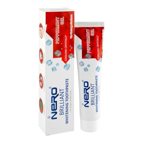 Nero Brilliant Peppermint Gel Cooling Crystals Whitening Toothpaste, 100g