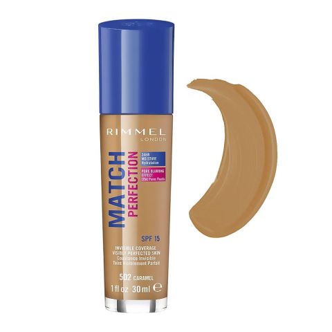 Rimmel Match Perfection Liquid Foundation, SPF 15, 30ml, 502 Caramel