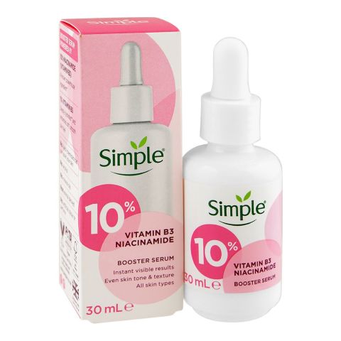 Simple 10% Vitamin B3 Niacinamide Booster Serum, For All Skin Types, 30ml