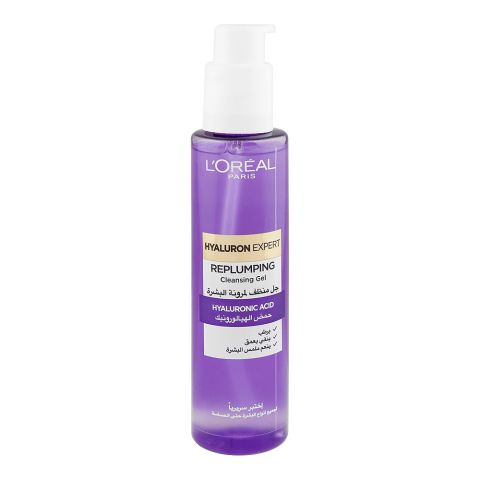 L'Oreal Hyaluron Expert Replumping Hyaluronic Acid Cleansing Gel Face Wash, For All Skin Types, 150ml