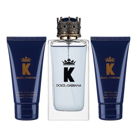 Dolce & Gabbana K Gift Set: 100ml Eau de Toilette+50ml After Shave+50ml Shower Gel, For Men, 3-Pack