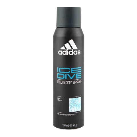 Adidas Ice Dive 48H Cool & Aquatic Deodorant Body Spray, For Men, 150ml