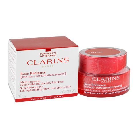 Clarins Paris Rose Radiance Peptide Day Cream, For All Skin Types, 50ml