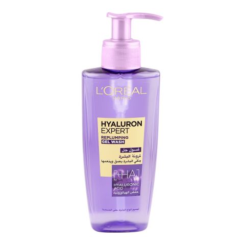 L'Oreal Paris Hyaluron Expert Replumping Gel Face Wash, For All Skin Types, 200ml
