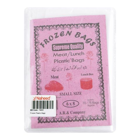 AR Frozen Plastic Bags, Shoppers, Small, 6x8 inches, 0.5kg Capacity, White, approx. 70/75 Pieces