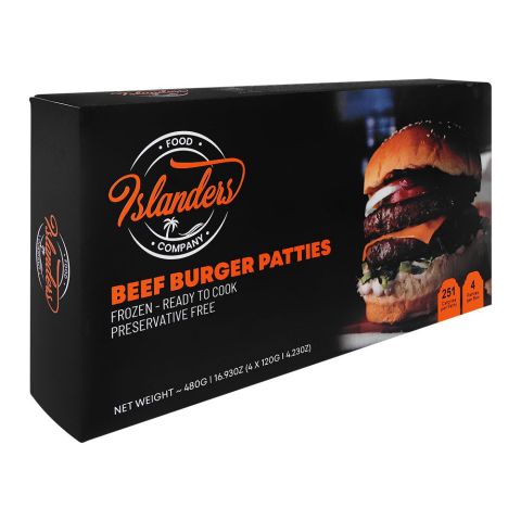 Islanders Beef Burger Patty, 4x120g