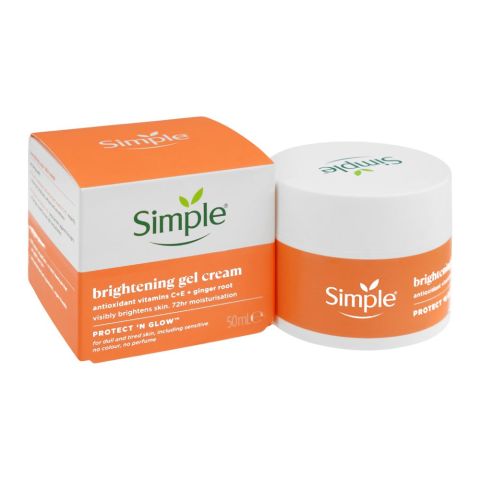 Simple Protect' N' Glow Antioxidant Vitamin C+E+Ginger Root Brightening Gel Cream, 50ml