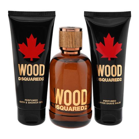 Dsquared2 Wood Set Eau de Toilette 100ml+Shower Gel 100ml+After Shave Balm, For Men, 100ml