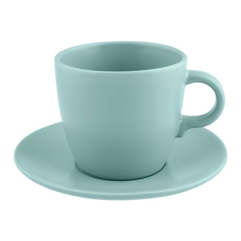 Ikea Fargklar Cup With Saucer Matt Light Turquoise 25CL Set 4 Pieces, 00481829