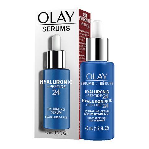 Olay Hyaluronic + Peptide 24 Fragrance Free Hydrating Serum, 40ml