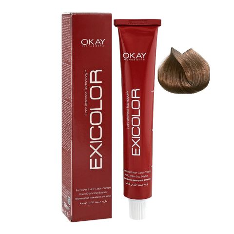 Neva Okay Professionel Exicolor Permanent Hair Colour, 60ml, No. 7.77 Almond Brown