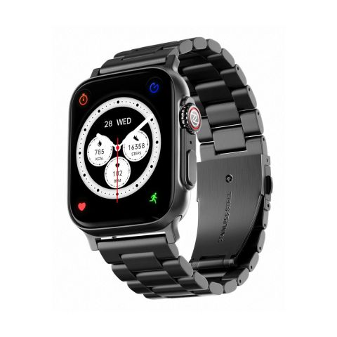Zero Jaguar HD Display BT Calling Smart Watch, Black Metal