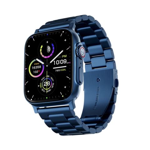 Zero Jaguar HD Display BT Calling Smart Watch, Blue Metal