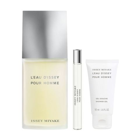 Issey Miyake L'Eau D'Issey Pour Homme Set Eau de Toilette, 100ml + Eau de Toilette 10ml + Shower Gel 50ml, 3-Pack