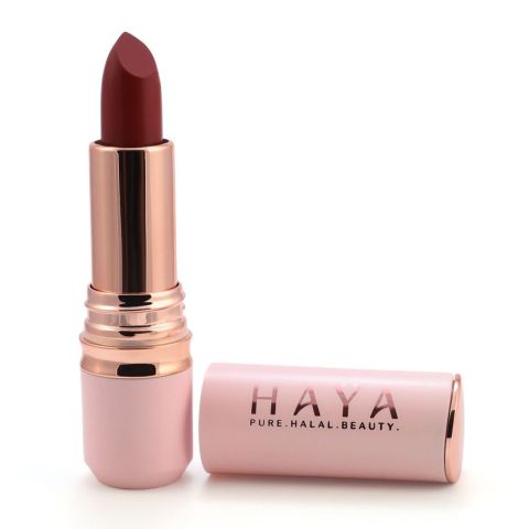 Haya Beauty Matte Velvet Waterproof Lipstick, 01 Rosewood, 4g