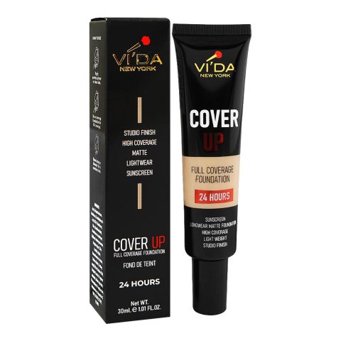 Vi'da New York Cover Up Full Coverage Foundation, 355 Rich Tan, 30ml