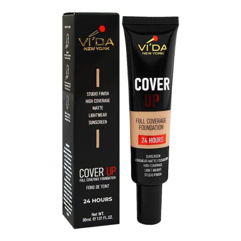 Vi'da New York Cover Up Full Coverage Foundation, 311 Buff Beige, 30ml