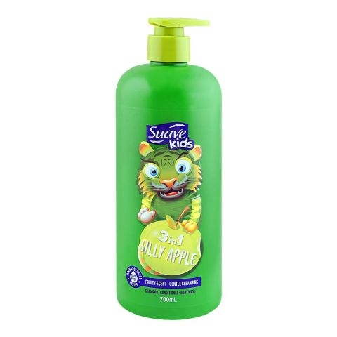 Suave Kids Silly Apple 3-In-1 Shampoo + Conditioner + Body Wash, 700ml