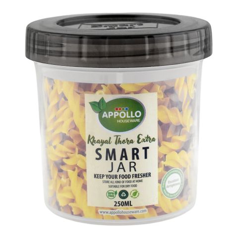 Appollo Smart Jar, BPA Free, Small, Black, 250ml