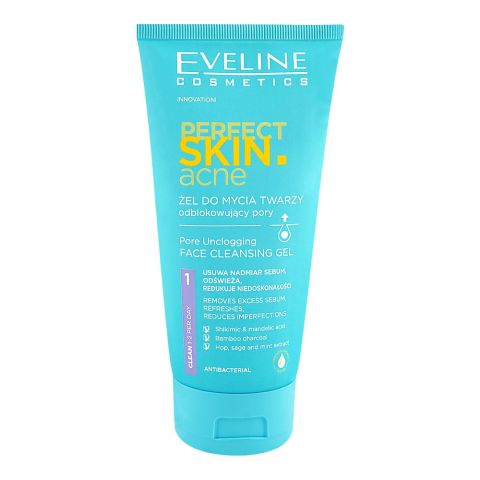 Eveline Perfect Skin Acne Pore Unclogging Face Cleansing Gel, 150ml