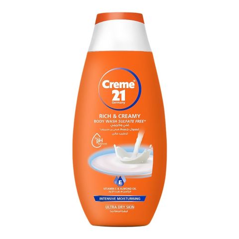 Creme 21 Rich & Creamy Sulfate Free Intensive Moisturising Body Wash, 250ml