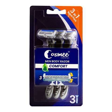 Cosmee Men Comfort Body Razor, 3-Pack