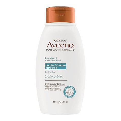 Aveeno Rose Water & Chamomile Blend Soothe & Soften Shampoo, 354ml