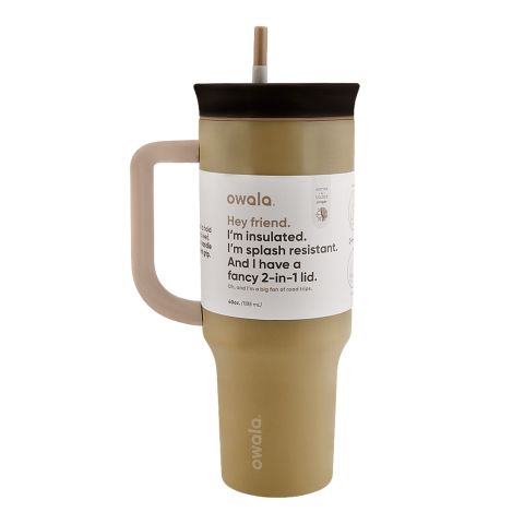 AJF 2-In-1 Lid Tumbler With Straw, Olive Green, 1.18ml