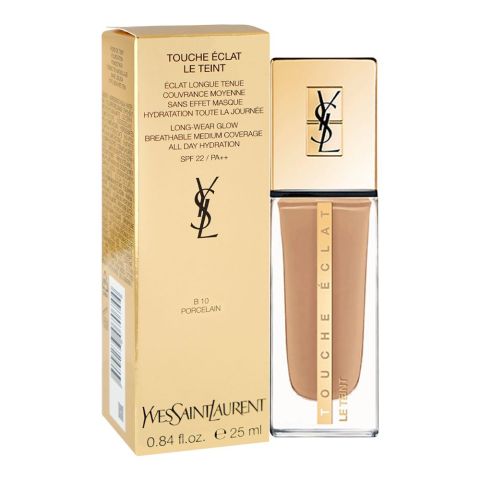 Yves Saint Laurent Touche E'Clat Le Teint Long Wear Glow Foundation, SPF22 PA++ B10 Porcelain, 25ml