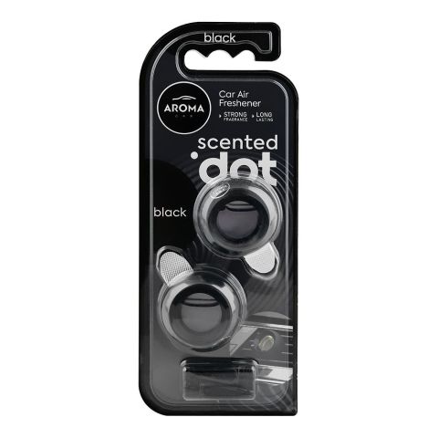 Aroma Home Scented Dot Black Car Air Freshener, 2.7ml, 2-Pack