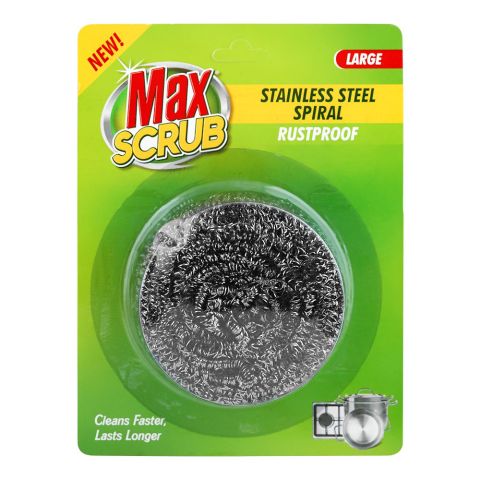 Max Scrub Stainless Steel Spiral, Rust Proof, Large