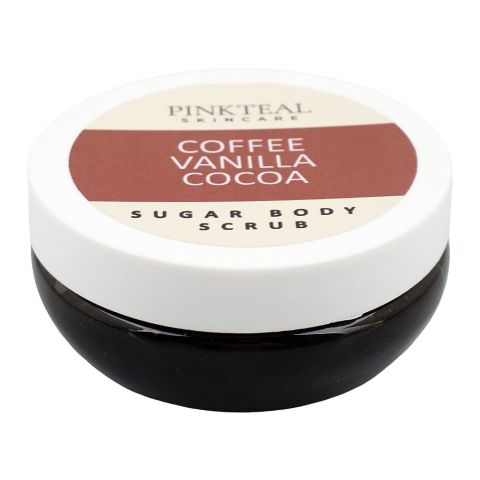 Pinkteal Skincare Coffee Vanilla Cocoa Sugar Body Scrub, Shea & Cocoa Butter, 250g