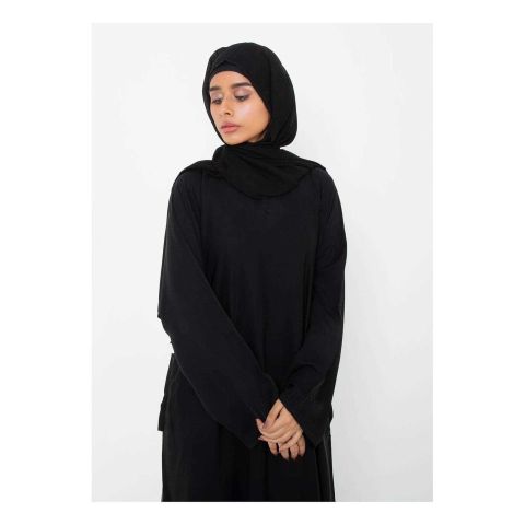 Affinity Basic Front Closed Abaya, Black