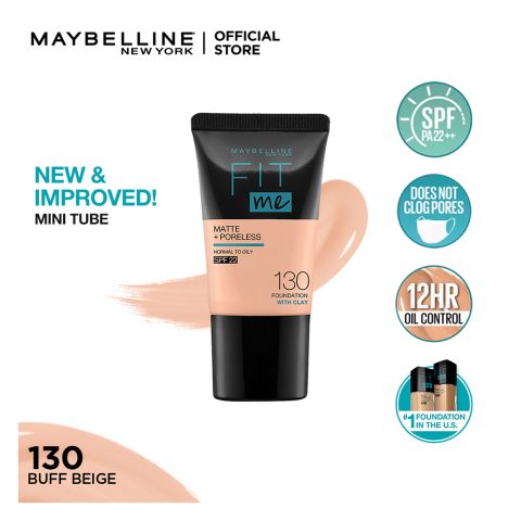 Maybelline Fit Me Matte + Poreless Liquid Foundation, 130, Buff Beige