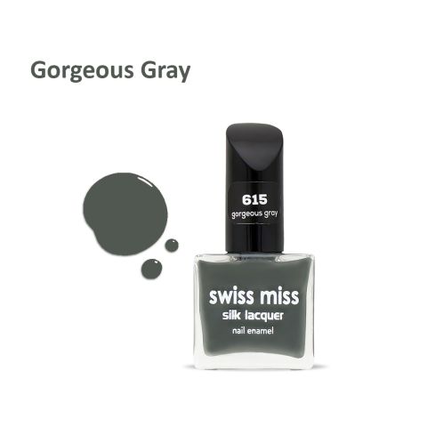Swiss Miss Silk Lacquer Nail Enamel, 615 Gorgeous Gray