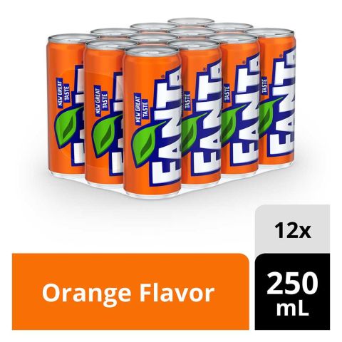 Fanta Orange Can Local 250ml, 12 Pieces